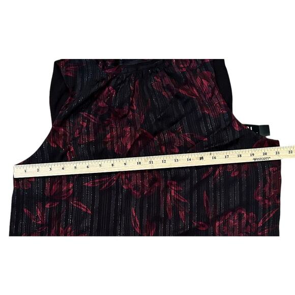 NWT White House Black Market Sleeveless Tie Back Red & Black Halter Top Large - Picture 3 of 6